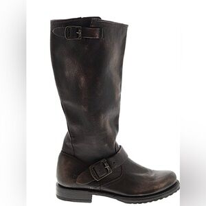 FRYE VERONICA Brown Leather Slouch Knee-High Boots
